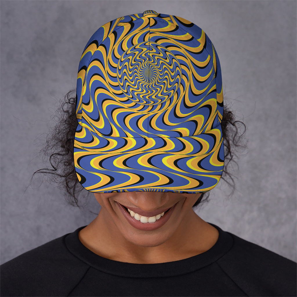 Blue And Yellow Motion Illusion Print Baseball Cap