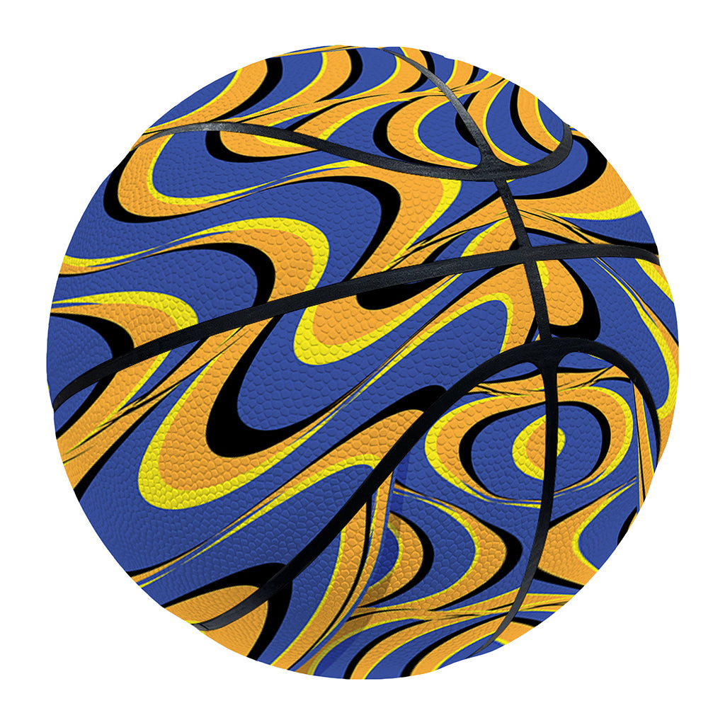 Blue And Yellow Motion Illusion Print Basketball
