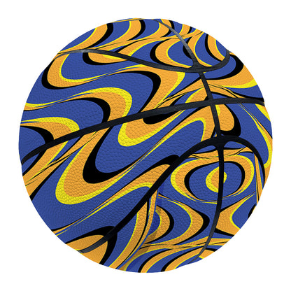 Blue And Yellow Motion Illusion Print Basketball