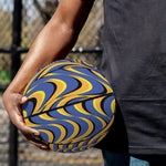 Blue And Yellow Motion Illusion Print Basketball