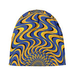 Blue And Yellow Motion Illusion Print Beanie