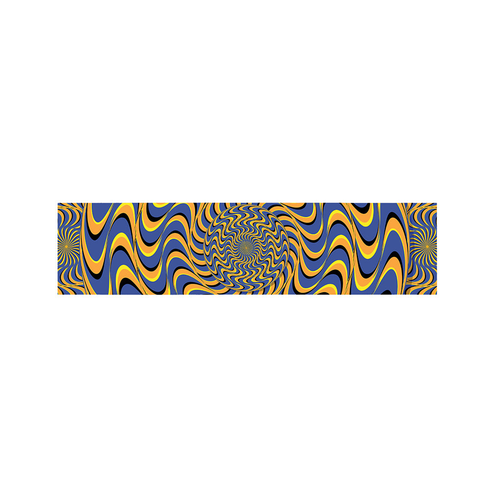 Blue And Yellow Motion Illusion Print Bed Runner
