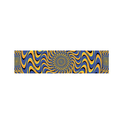 Blue And Yellow Motion Illusion Print Bed Runner