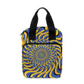 Blue And Yellow Motion Illusion Print Bible Tote Bag