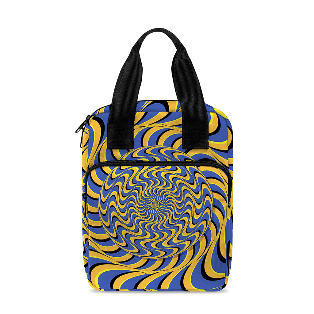 Blue And Yellow Motion Illusion Print Bible Tote Bag