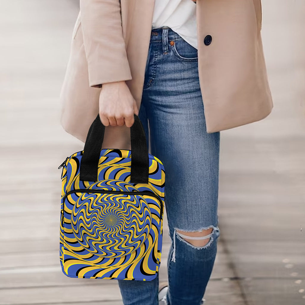 Blue And Yellow Motion Illusion Print Bible Tote Bag