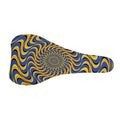 Blue And Yellow Motion Illusion Print Bicycle Seat Cover