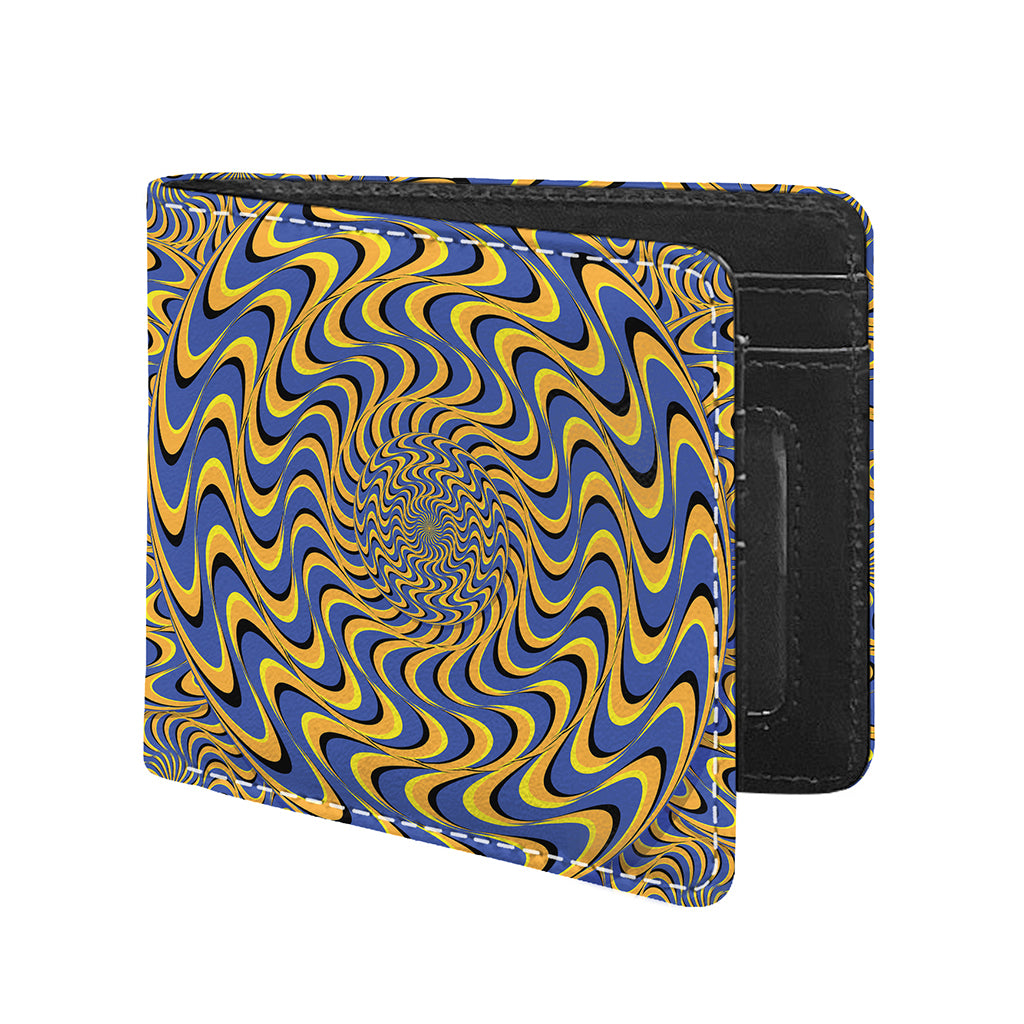 Blue And Yellow Motion Illusion Print Bifold Wallet