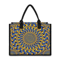 Blue And Yellow Motion Illusion Print Canvas Tote Bag