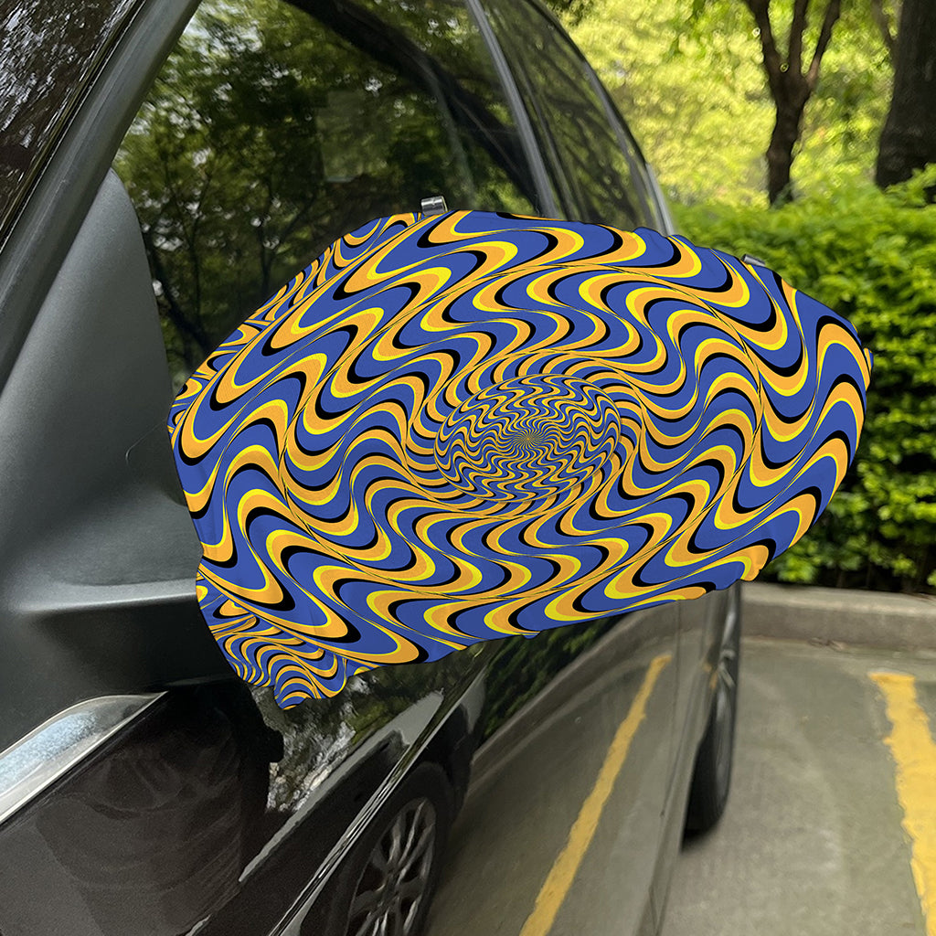 Blue And Yellow Motion Illusion Print Car Side Mirror Covers