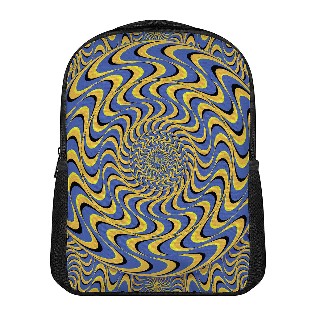 Blue And Yellow Motion Illusion Print Casual Backpack