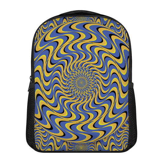 Blue And Yellow Motion Illusion Print Casual Backpack