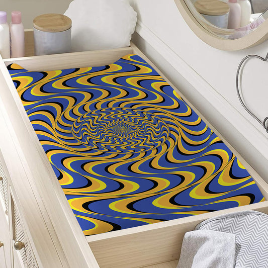 Blue And Yellow Motion Illusion Print Changing Pad Cover