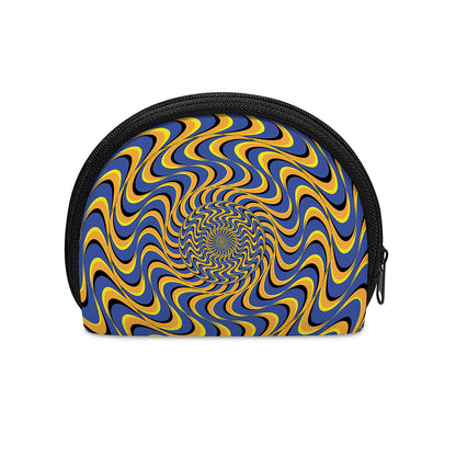 Blue And Yellow Motion Illusion Print Coin Purse