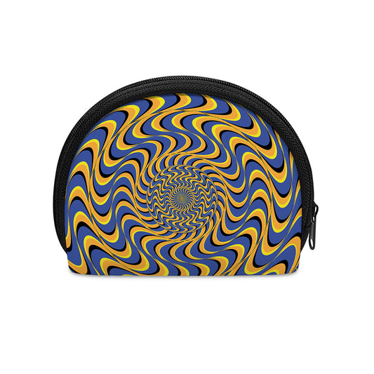 Blue And Yellow Motion Illusion Print Coin Purse