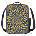 Blue And Yellow Motion Illusion Print Crossbody Lunch Bag