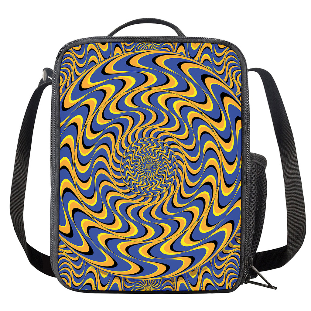 Blue And Yellow Motion Illusion Print Crossbody Lunch Bag
