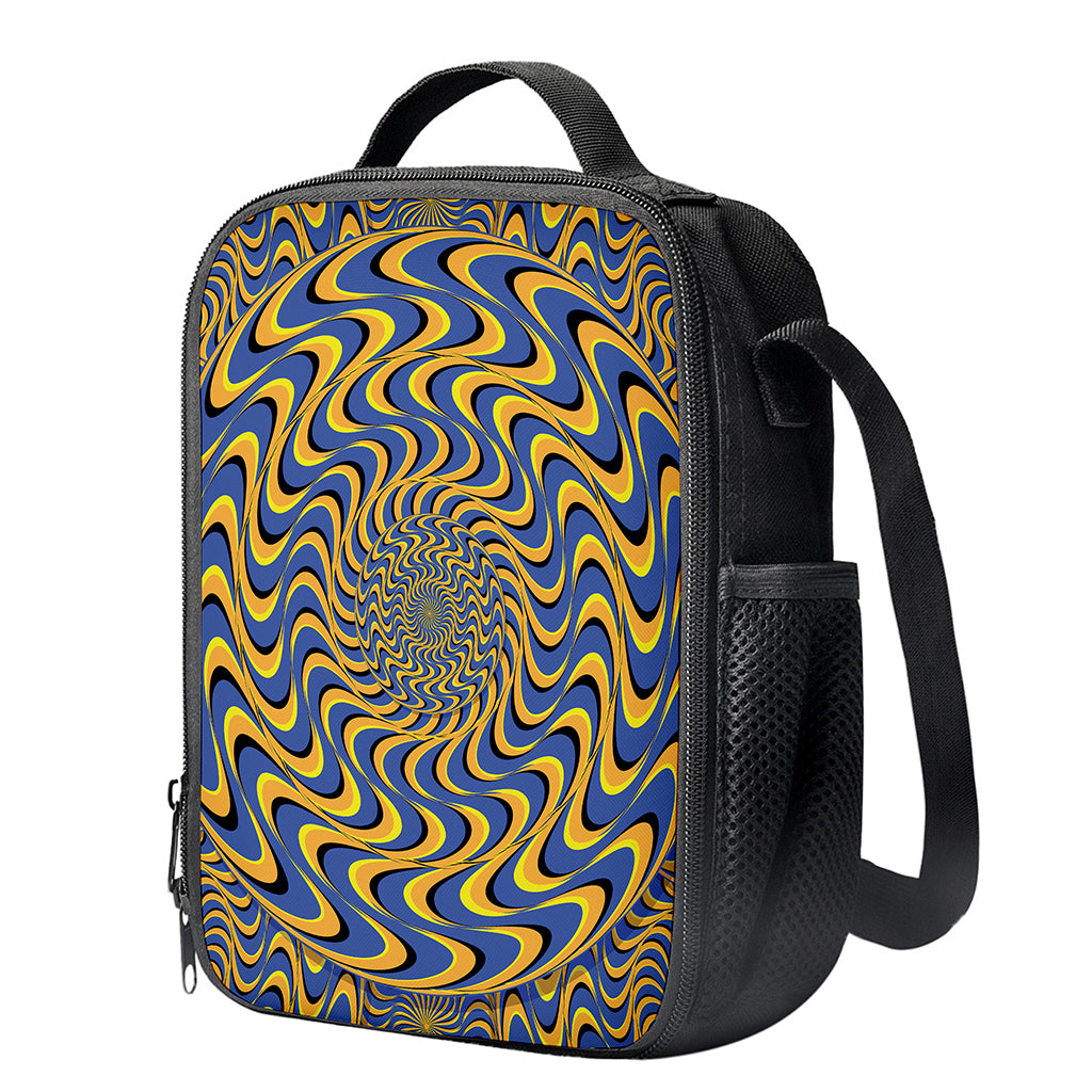 Blue And Yellow Motion Illusion Print Crossbody Lunch Bag