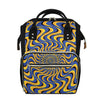 Blue And Yellow Motion Illusion Print Diaper Bag