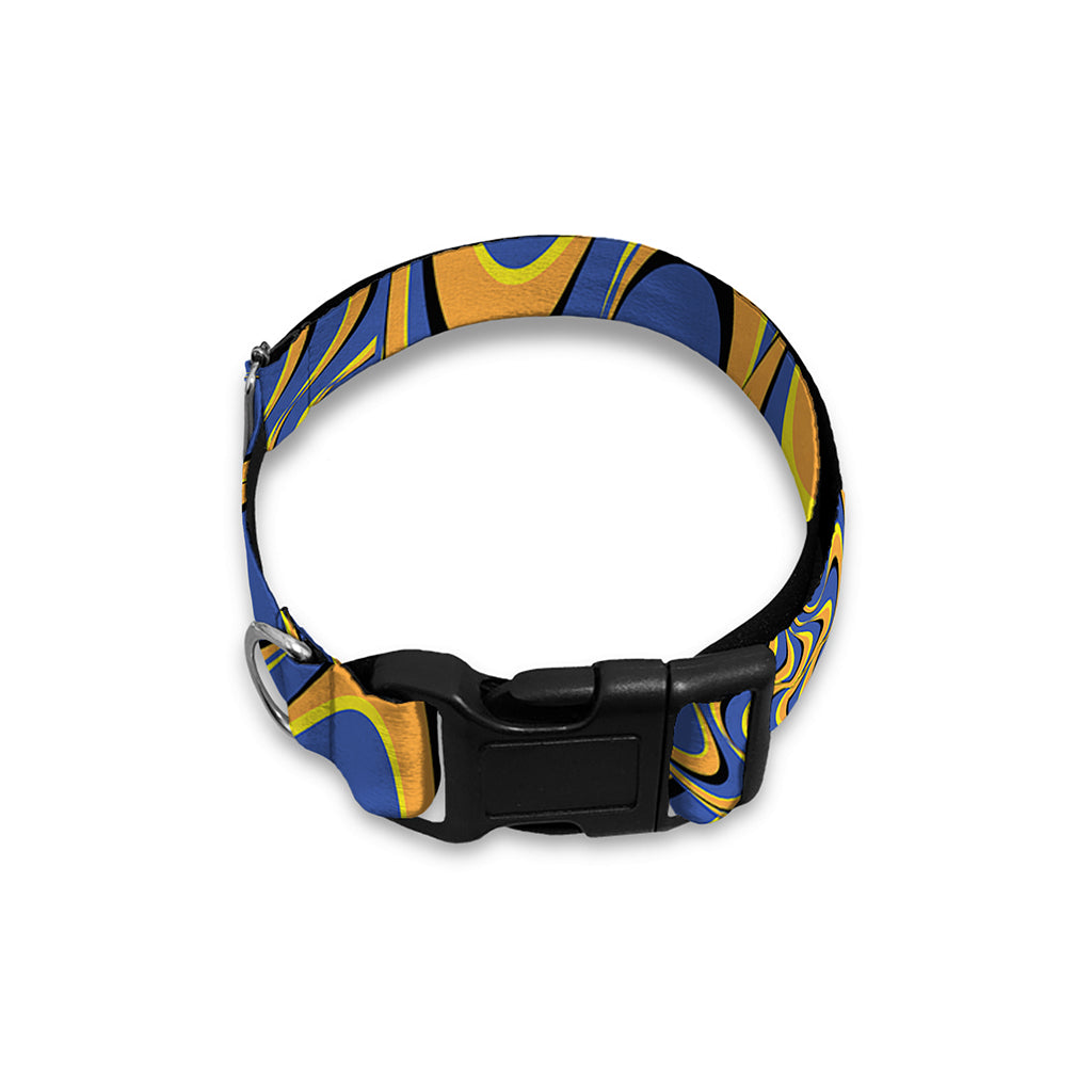 Blue And Yellow Motion Illusion Print Dog Collar