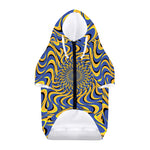 Blue And Yellow Motion Illusion Print Dog Zip Up Hoodie