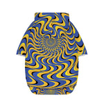 Blue And Yellow Motion Illusion Print Dog Zip Up Hoodie