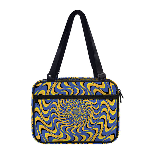 Blue And Yellow Motion Illusion Print Double Strap Bible Bag