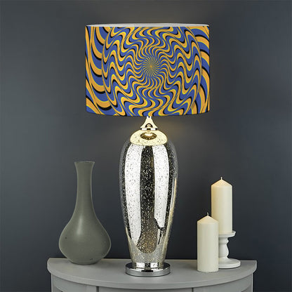 Blue And Yellow Motion Illusion Print Drum Lamp Shade