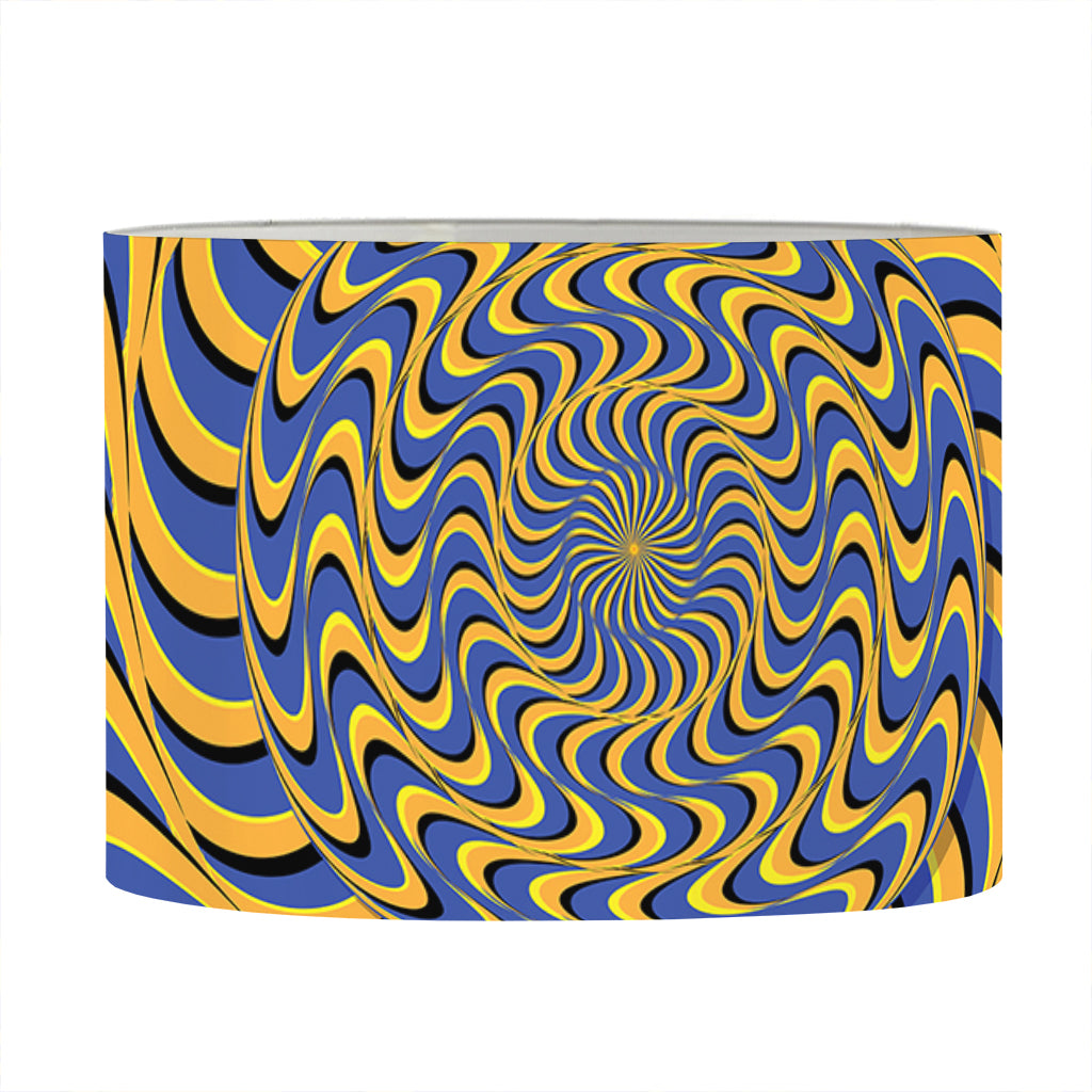 Blue And Yellow Motion Illusion Print Drum Lamp Shade