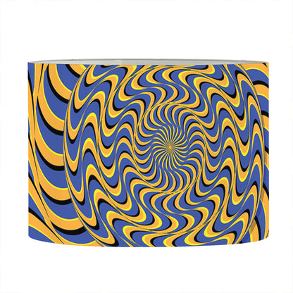 Blue And Yellow Motion Illusion Print Drum Lamp Shade