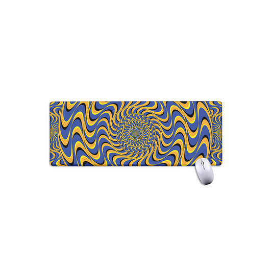 Blue And Yellow Motion Illusion Print Extended Mouse Pad