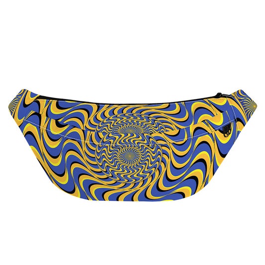 Blue And Yellow Motion Illusion Print Fanny Pack