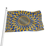 Blue And Yellow Motion Illusion Print Flag