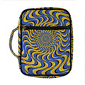 Blue And Yellow Motion Illusion Print Front Pocket Bible Bag