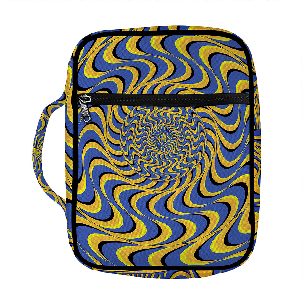 Blue And Yellow Motion Illusion Print Front Pocket Bible Bag