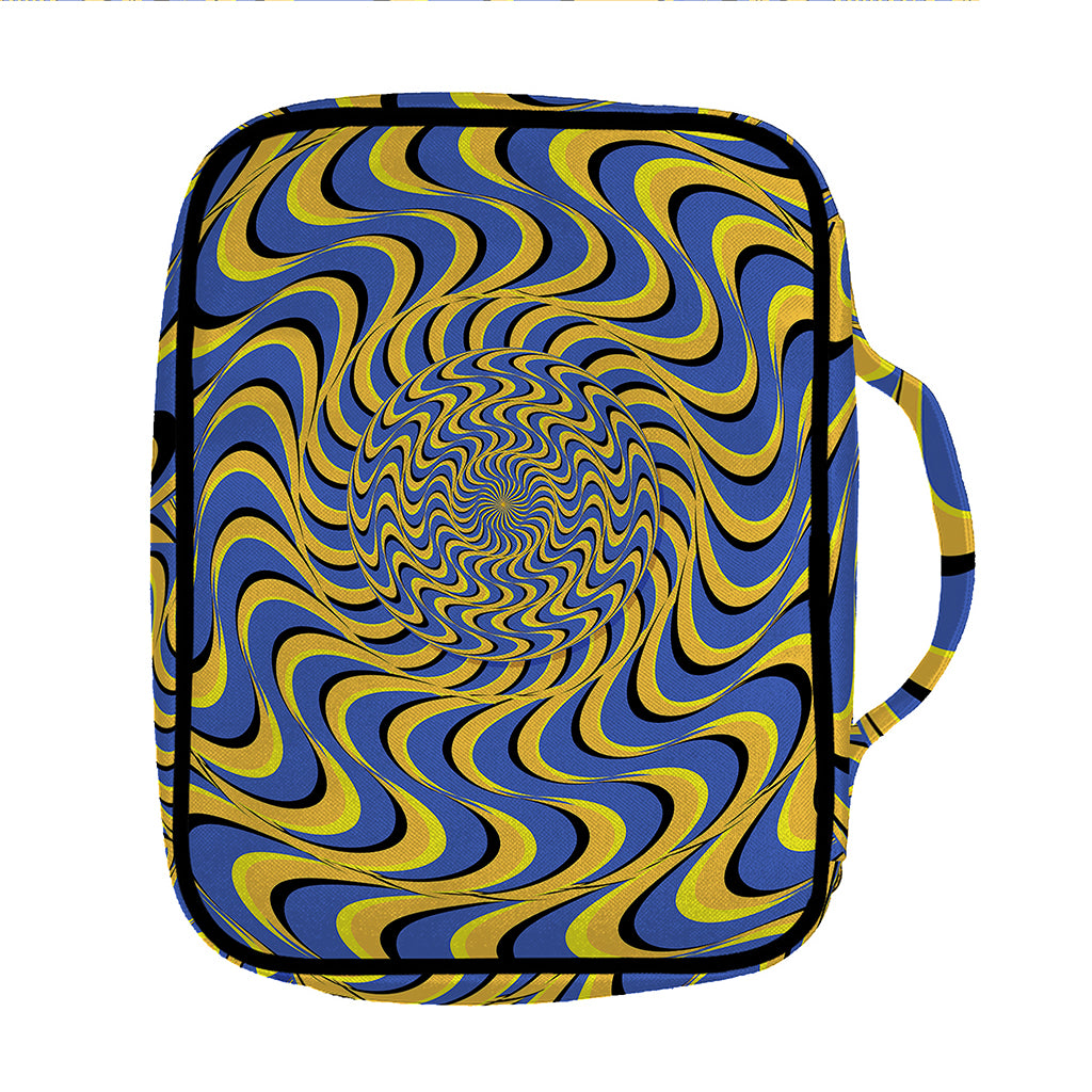 Blue And Yellow Motion Illusion Print Front Pocket Bible Bag