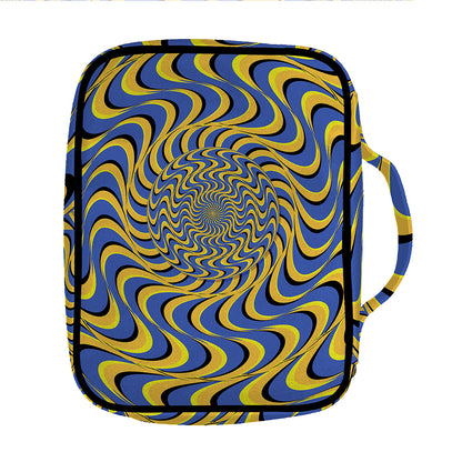 Blue And Yellow Motion Illusion Print Front Pocket Bible Bag