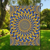 Blue And Yellow Motion Illusion Print Garden Flag