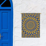 Blue And Yellow Motion Illusion Print Garden Flag