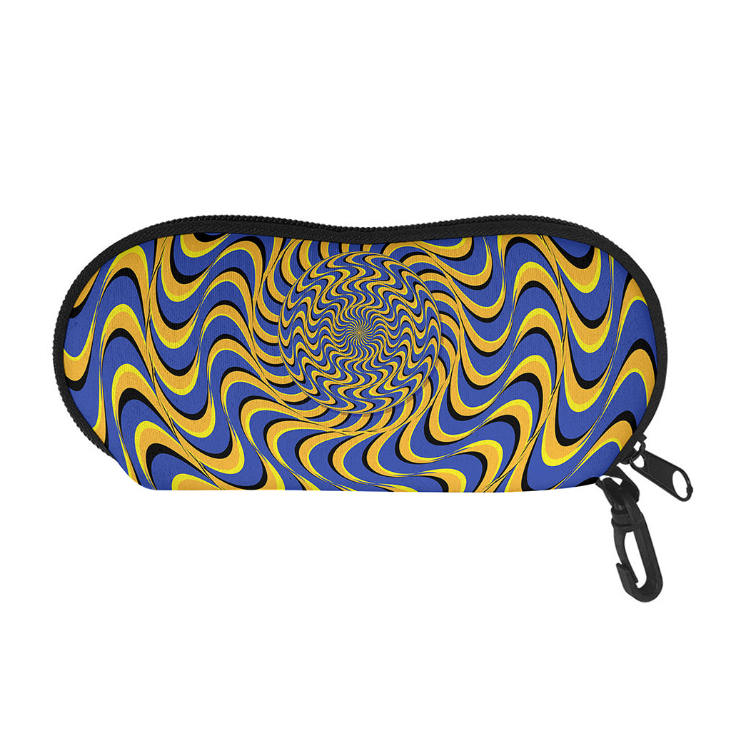Blue And Yellow Motion Illusion Print Glasses Case