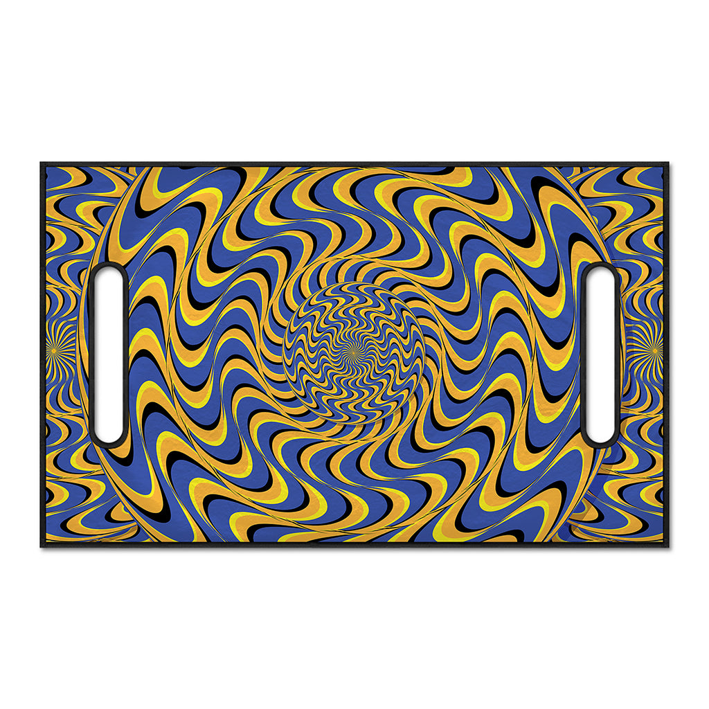 Blue And Yellow Motion Illusion Print Golf Cart Seat Cover
