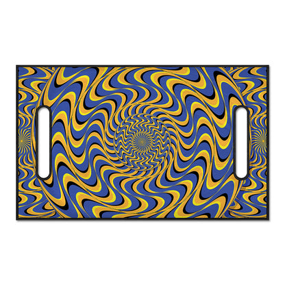 Blue And Yellow Motion Illusion Print Golf Cart Seat Cover