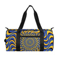 Blue And Yellow Motion Illusion Print Gym Bag