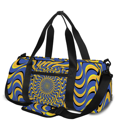 Blue And Yellow Motion Illusion Print Gym Bag