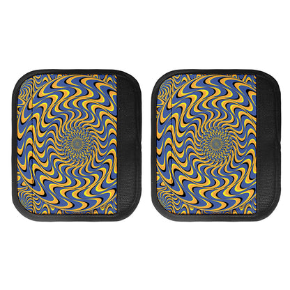 Blue And Yellow Motion Illusion Print Handle Covers