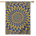 Blue And Yellow Motion Illusion Print House Flag
