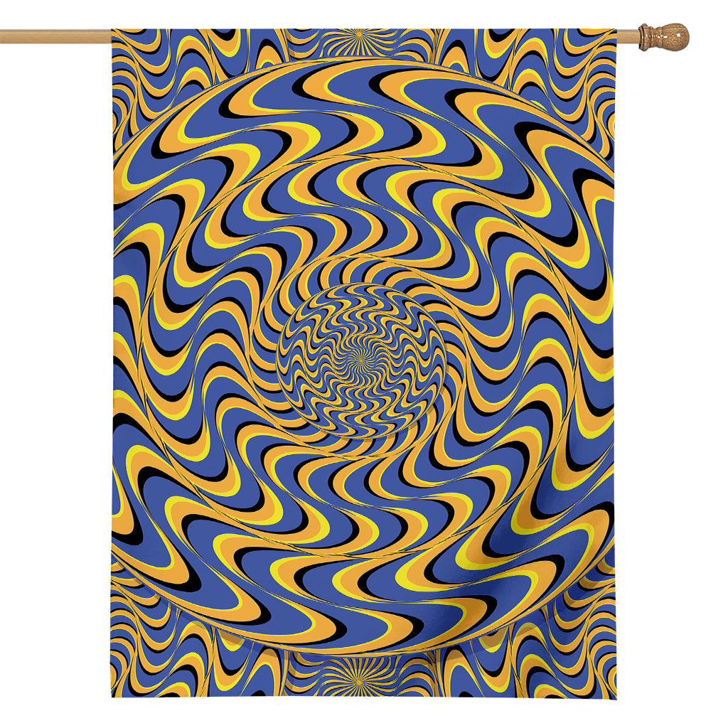 Blue And Yellow Motion Illusion Print House Flag