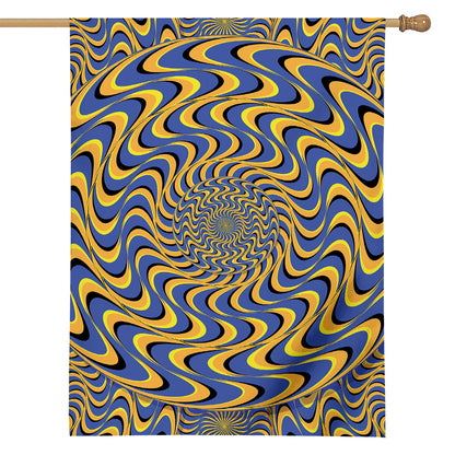 Blue And Yellow Motion Illusion Print House Flag