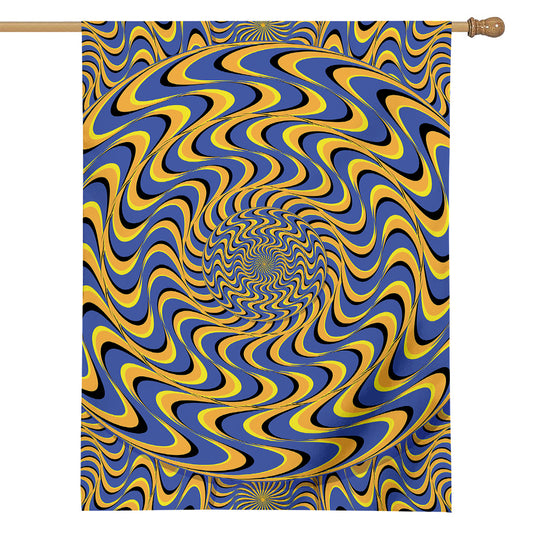 Blue And Yellow Motion Illusion Print House Flag