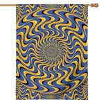 Blue And Yellow Motion Illusion Print House Flag